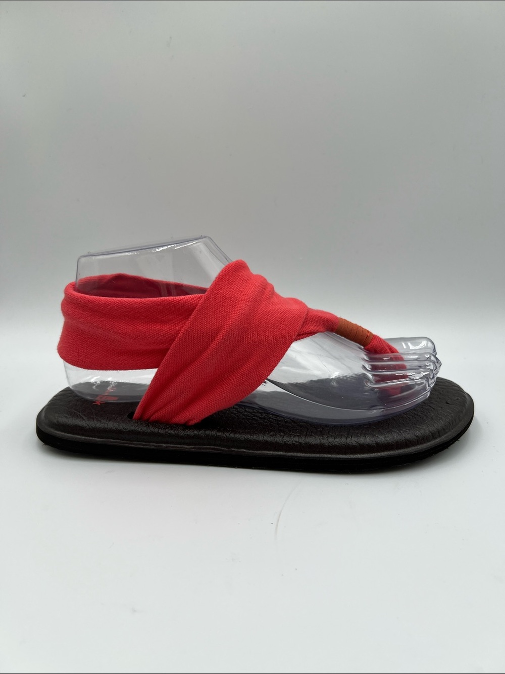 Sanuk Yoga sling sandals shoe red thong fabric mat comfort flat women flipflop 7
